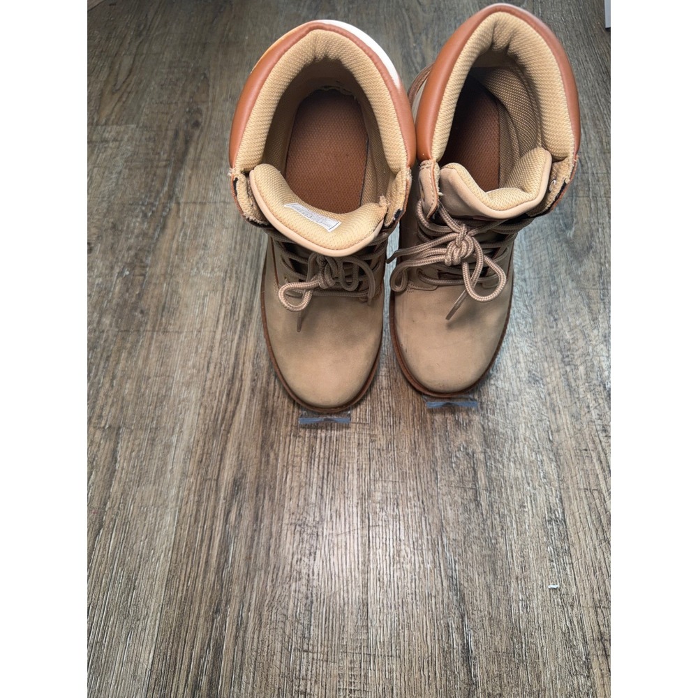K-Swiss Womens Size 8 Wheat Tan Lace Up Ankle Work‎ Boots 9FS05231 Brown Collar